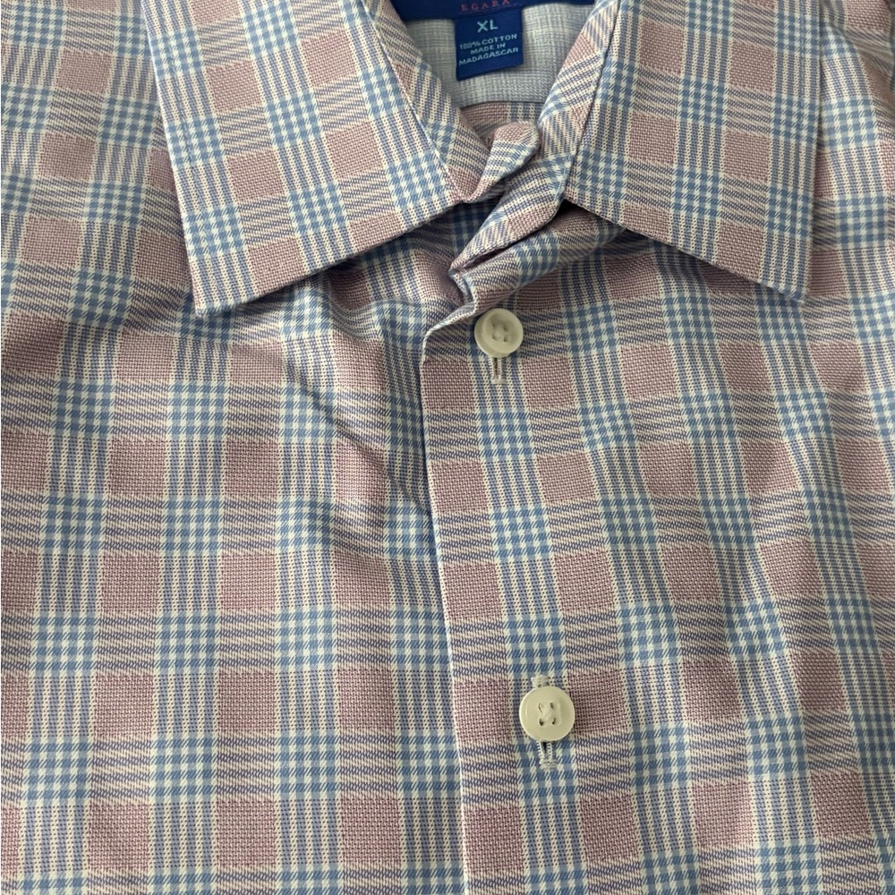 Egara Men's Checkered Shirt in Blue and pink - Picture 3 of 4